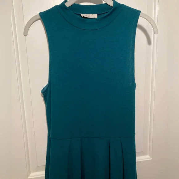 Everly ModCloth Teal Sleeveless Mock Turtleneck Dress Women’s Medium - Picture 2 of 10